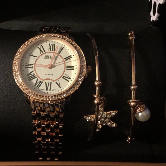 Cote D’ Azur Rose Gold Watch & Bangle Set - Picture 2 of 3